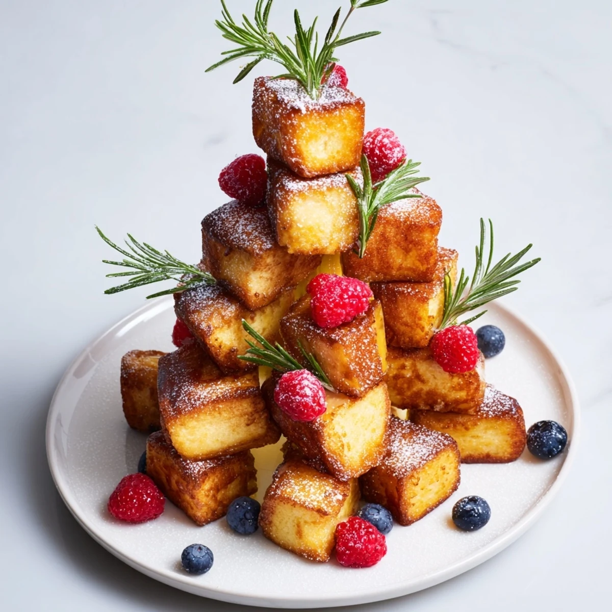 A beautiful holiday brunch spread with delicious and fluffy Eggnog French Toast Bites.