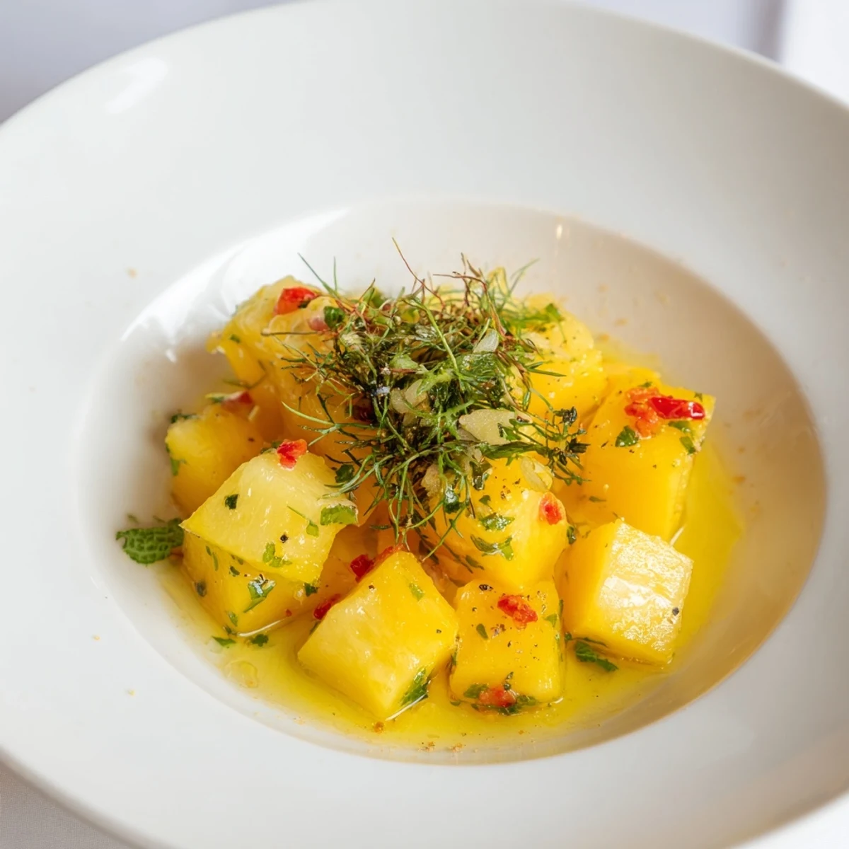 Freshly tossed "Sunlit Glade" salad centerpiece: a lively mix of colors and textures.