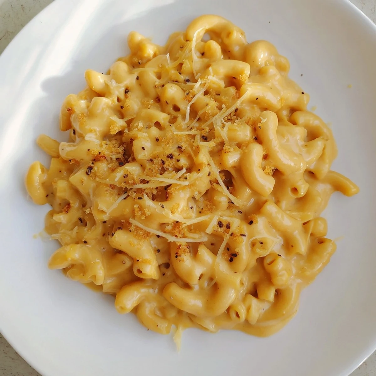 Creamy butternut squash mac and cheese: a comforting, cheesy dish with roasted squash visible.