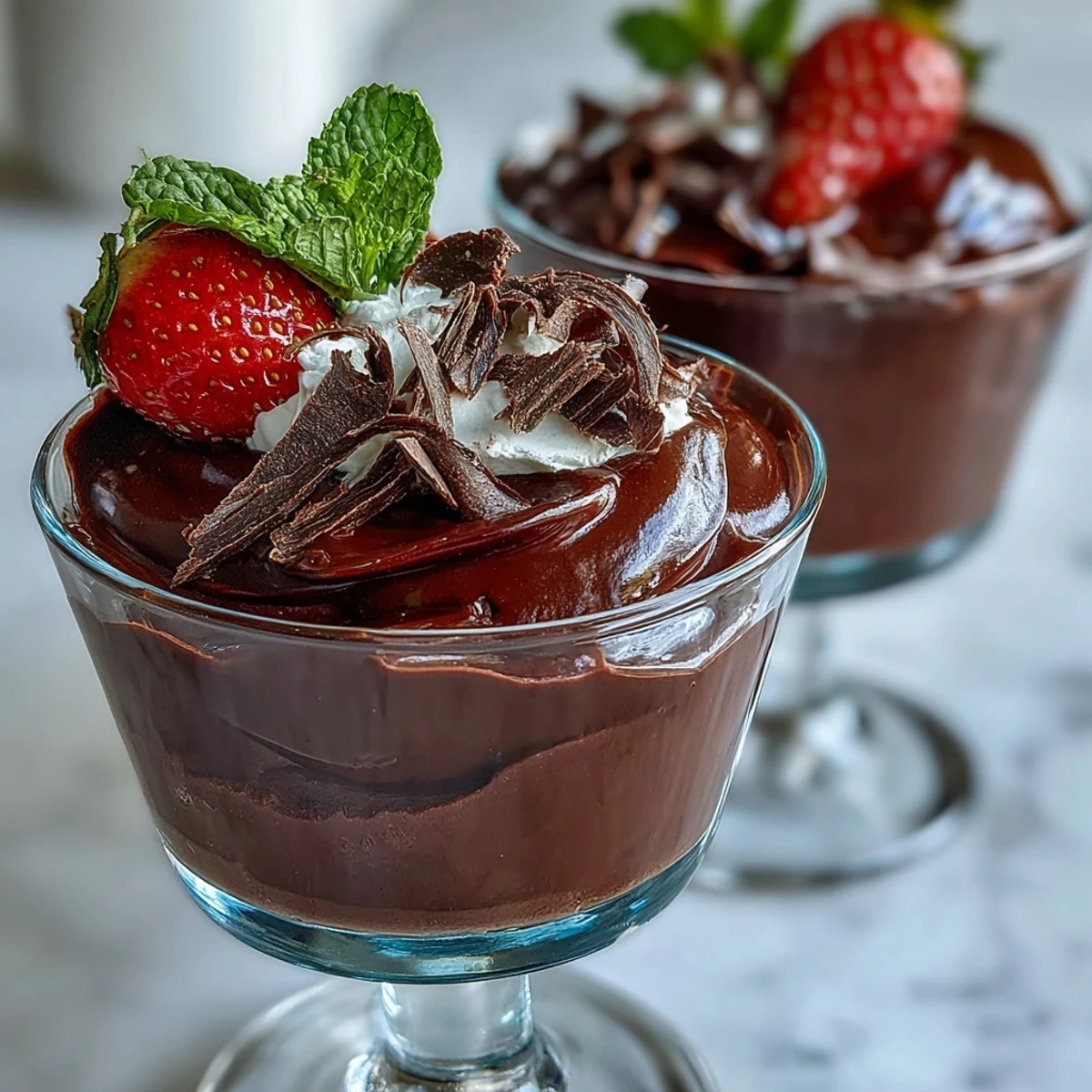 Layered chocolate-covered strawberry mousse dessert with airy texture and glossy ganache, perfect for a sweet summer treat.
