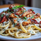 Viral Marry Me Chicken Pasta dish glistening with creamy sauce, ready to serve.