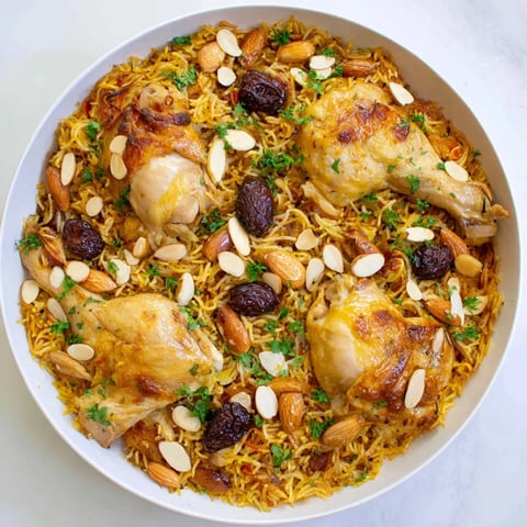 Golden saffron chicken and rice pilaf, a one-pot meal with tender chicken and fluffy rice.