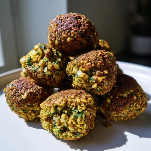 Golden-brown Levantine falafel balls, fresh from the fryer, offer a crispy exterior and savory aroma.