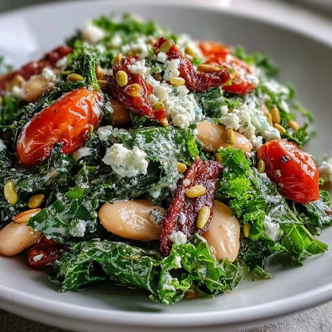 Vibrant White Bean and Kale Salad, showcasing creamy beans and bright lemon dressing.