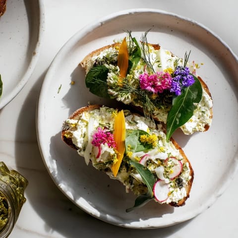 Fresh Meadow Garden Vegetable Tartines