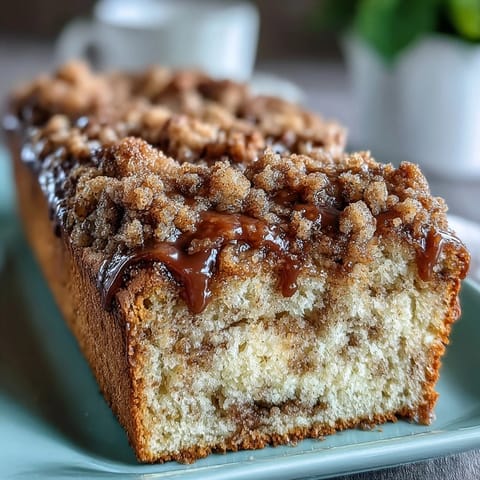 Moist cardamom coffee cake with crunchy brown sugar streusel, served on a rustic wooden table.  