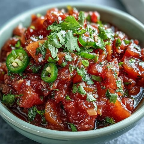 Bright peach jalapeño salsa, a sweet and spicy complement to fish.