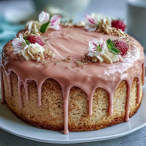 Blush pink Rosé Velvet Cake, perfect for celebrations, with a rich cream cheese frosting.