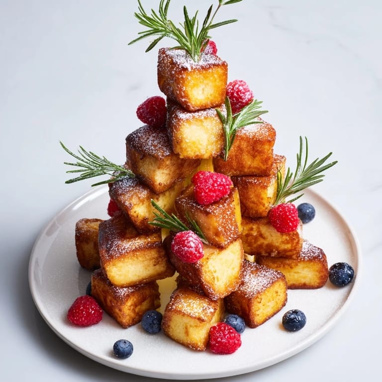 A beautiful holiday brunch spread with delicious and fluffy Eggnog French Toast Bites.