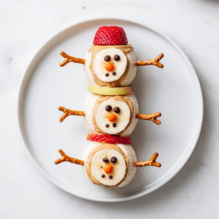 Kids will love these quick and easy Banana Peanut Butter Snowmen, a fun, edible winter craft.