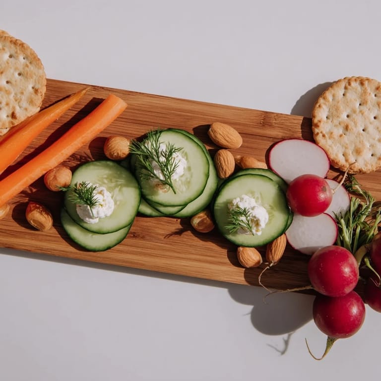 The Zen Balance: A vibrant vegetarian appetizer with colorful, artful food arrangements, ready to enjoy.