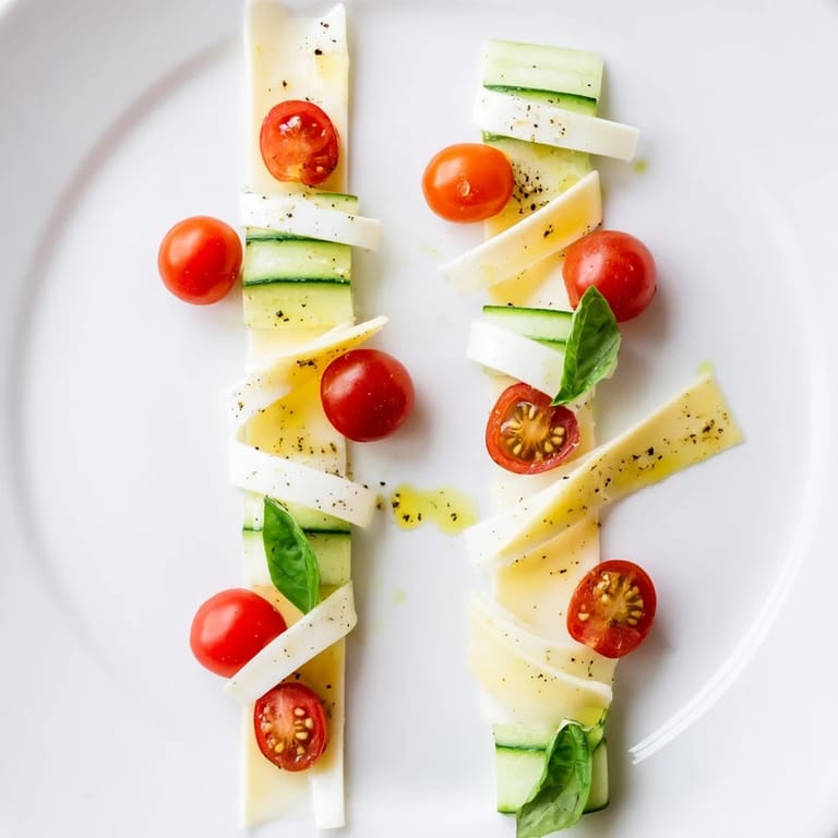 This visually exciting Double Helix Genetic Code appetizer shows the DNA structure with colorful ingredients ready to serve.
