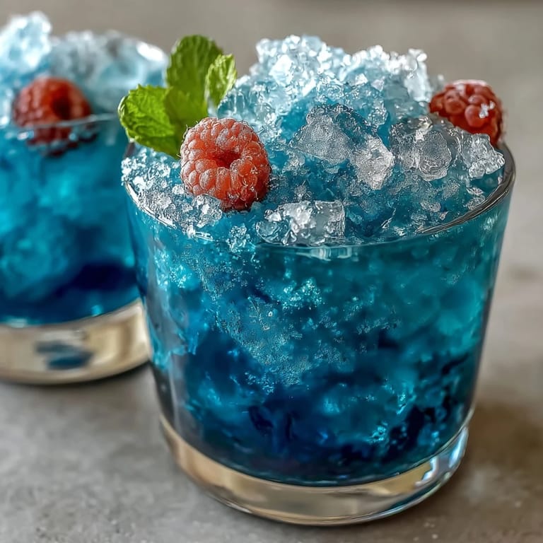 Chilled Blue Raspberry Lemonade Slushie in a sugar-rimmed glass, bursting with bright blue color and tangy-sweet flavor—ideal for hot days and parties.
