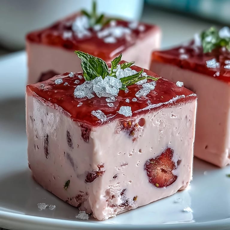 Delightful strawberry rose gelatin mosaic cake, perfect for festive occasions.