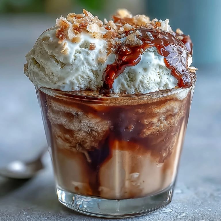 Refreshing summer coconut cold brew float, perfect with sweet vanilla bean ice cream.