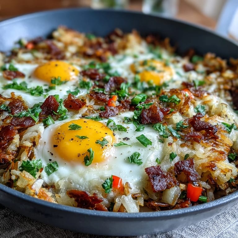 Savory loaded hash brown skillet, a delicious brunch centerpiece for Dad.