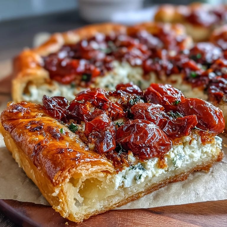 Buttery, flaky crust cradles a vibrant Roasted Cherry Tomato Feta Galette.